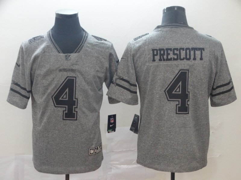 Men's Dallas Cowboys Dak Prescott #4 Gray Alternate Jersey